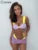 Swim Women 3 Piece Set Sexy Fashion Panelled Bikini Camis+Underpants+Thin Ruched Skirts Matching Beach Holiday Outfits