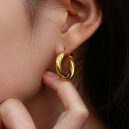 Selene Twisted Hoop Earrings