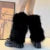 Luxury Brand Runway Fashion Fluffy Faux Fox Leg Warmers Women Thick Warm Furry Boot Covers Chic Harajuku Hot Y2k Girls Legcovers