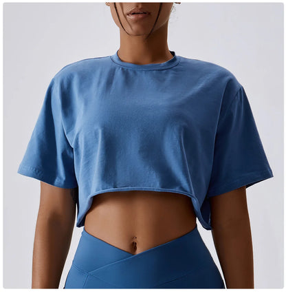 Y2K Outdoor Dance Sports Short sleeved Yoga Dress Women&#8217;s Leisure Versatile Fitness Top Loose Sports T-shirt