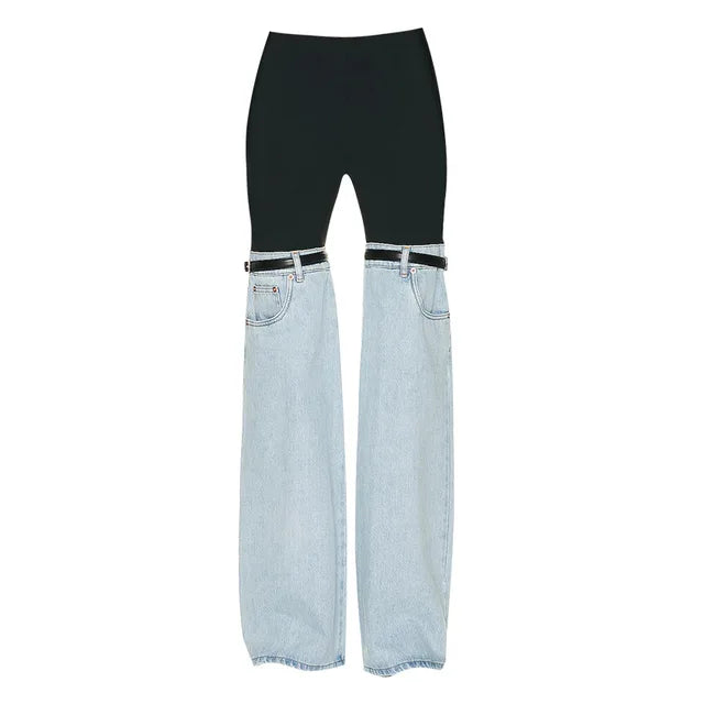 Fashion Women&#8217;s Palazzo Trousers Wide Jeans Ladies Streetwear Loose Denim Pants Women 2025 Summer New Low Rise Jeans