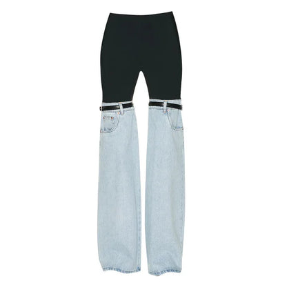 Fashion Women&#8217;s Palazzo Trousers Wide Jeans Ladies Streetwear Loose Denim Pants Women 2025 Summer New Low Rise Jeans