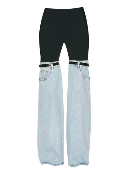 Fashion Women&#8217;s Palazzo Trousers Wide Jeans Ladies Streetwear Loose Denim Pants Women 2025 Summer New Low Rise Jeans