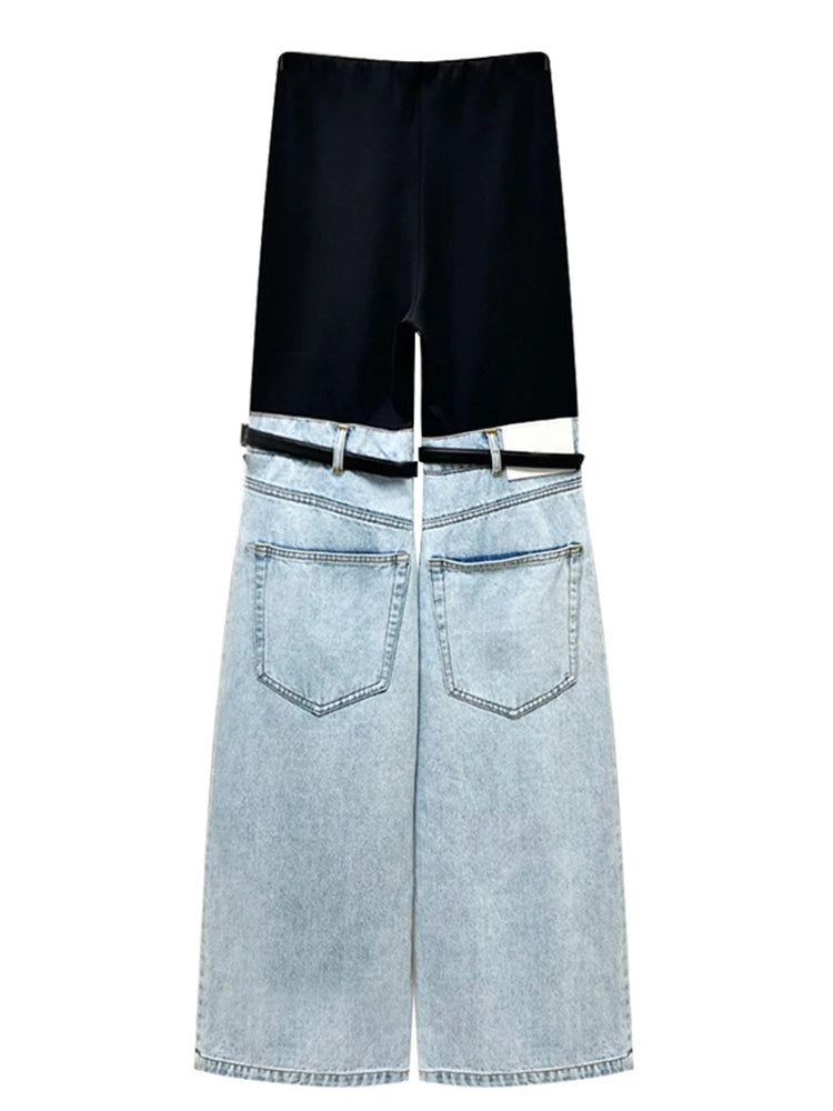 Fashion Women&#8217;s Palazzo Trousers Wide Jeans Ladies Streetwear Loose Denim Pants Women 2025 Summer New Low Rise Jeans