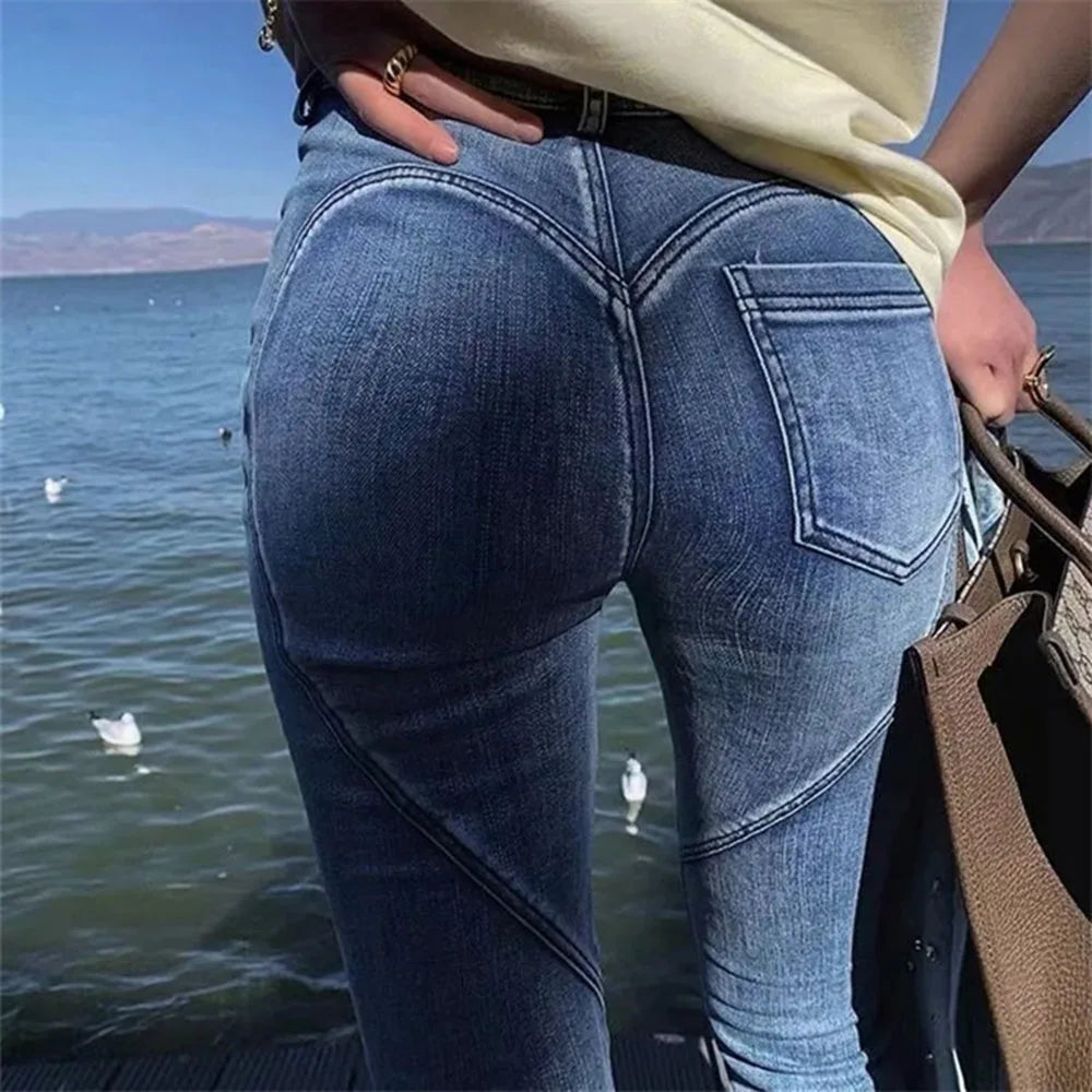 High High Waisted Jeans For Women Silm Fit Sexy Cotton Jean Ladies Street Elegant Temperament Casual Denim Pant Female