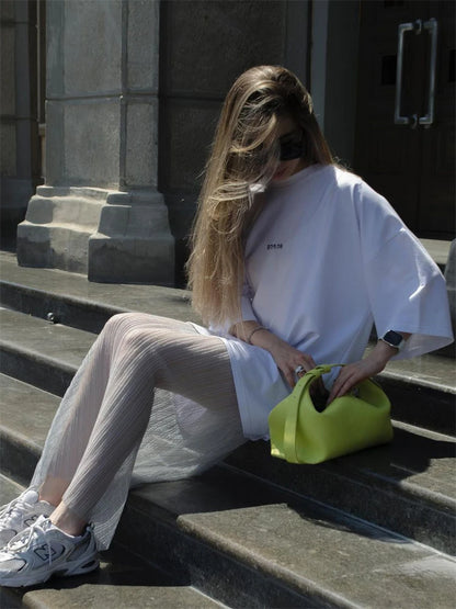 See Through Long Skirt For Women High Waist Sexy Hollow Out Skirts Womens Club Fashion Party Hot Girls Faldas De Mujer