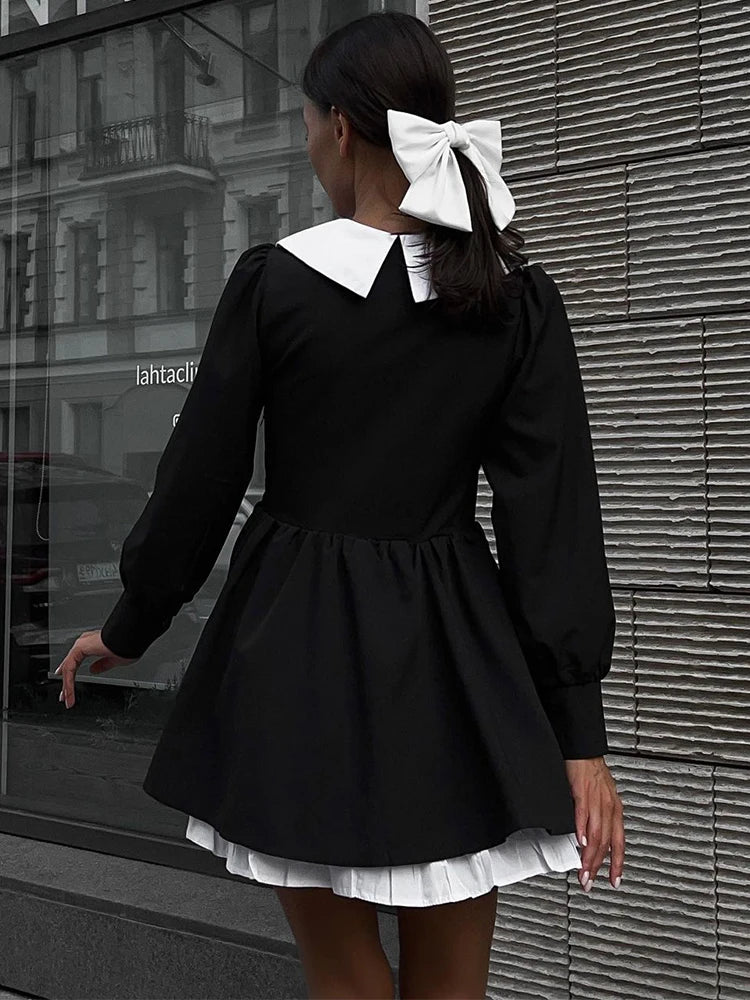 Splice Mini Dress For Women Sexy Party Club Night Folds Women&#8217;s Evening Dress Hot Girls Elegant Street Dresses Women 2025