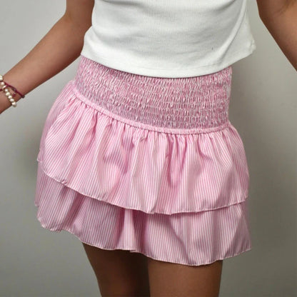 High Waist Ruffled Cottage Skirt