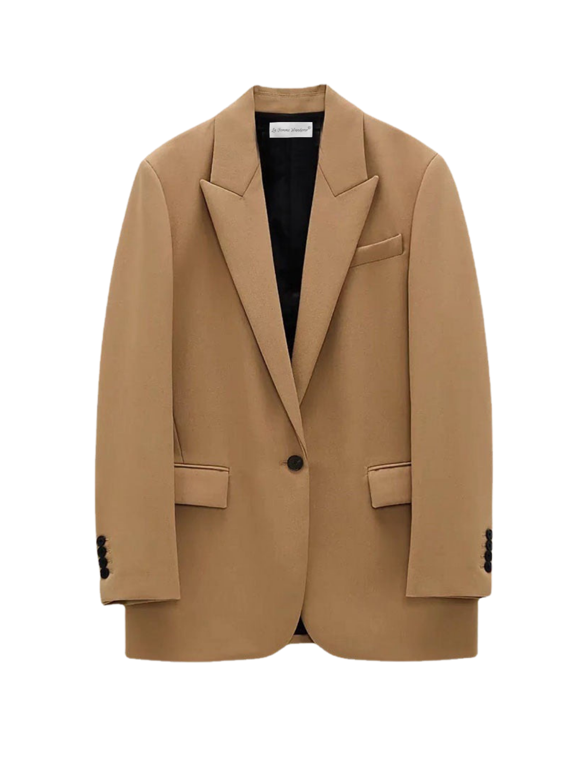 Casual Style Camel Pocket Blazer