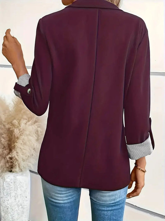 Solid Color All-matching Long Sleeve Blazer